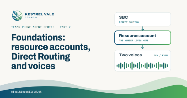 Teams Phone Agent foundations: resource accounts, Direct Routing and voices